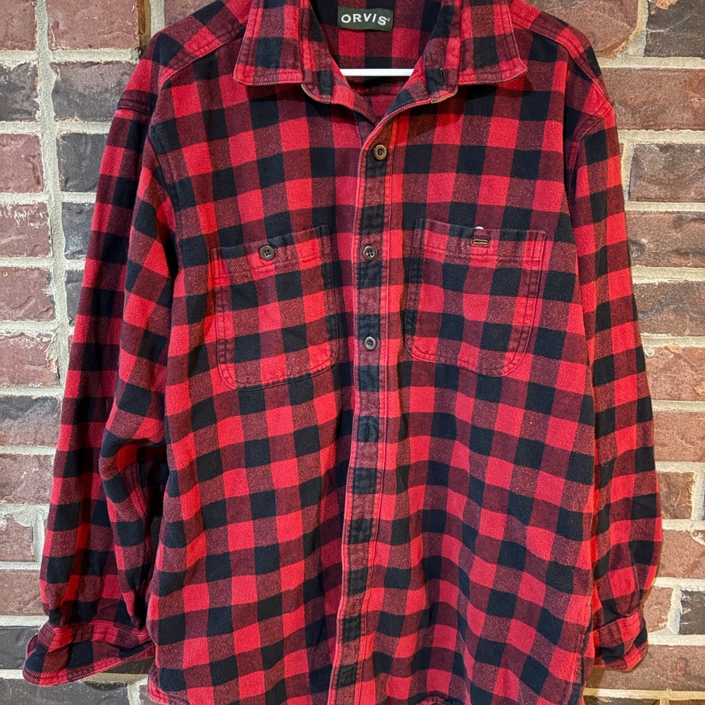Orvis Red and Black Checkered Shirt